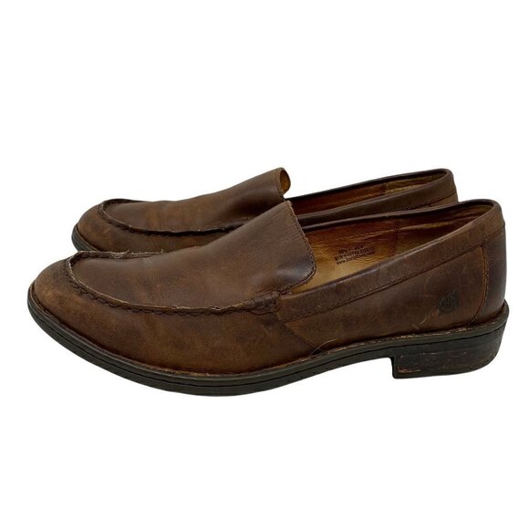 Born Mens Loafers Shoes Brown Black Leather Slip-On Moc Toe Low Top 10.5 main image 9